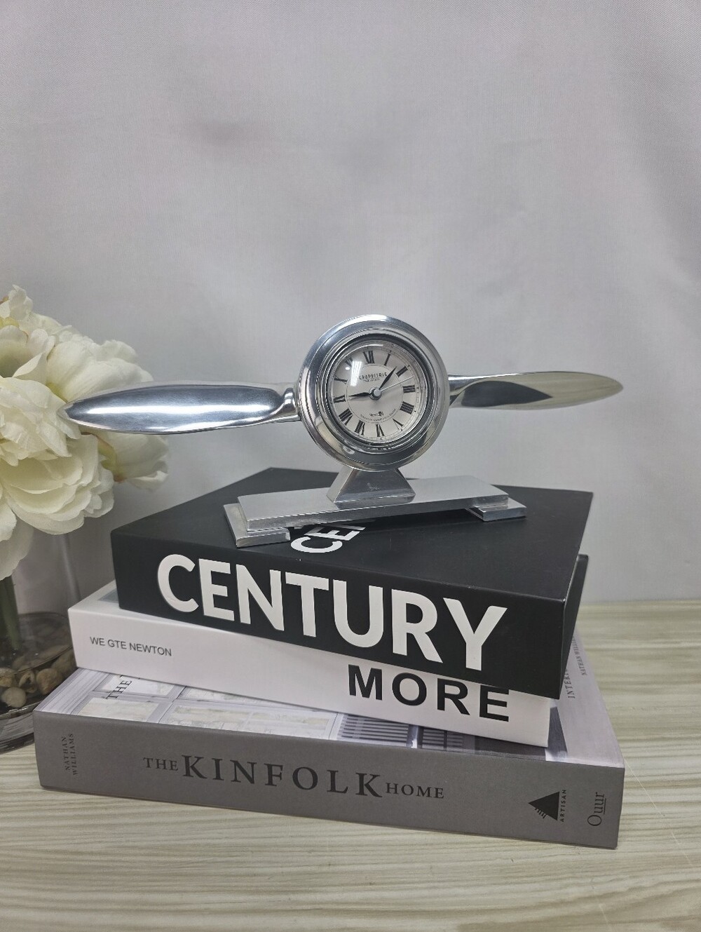 Aeropostale Par Avion Toulouse Casa Blanca Dakar, Silver Propeller Desk Clock